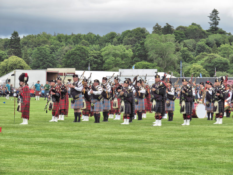 Pipe band at Inverness Highland Games 2019